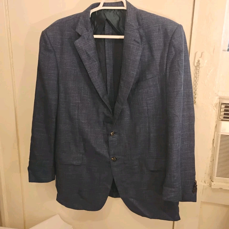 Chaqueta deportiva para hombre PAL ZILERI abrigo lana/seda/lino azul sin construir 62R/52R Foto 4 de 4