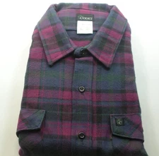 Cone Mills Codet 3913-5XT Flannel Long Sleeve Shirt BlueBurgGreen Plaid 5X Tall