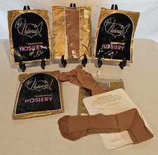5 pr National s Guaranteed Hosiery Style RN14448 Brown Beige Pantyhose Sz D