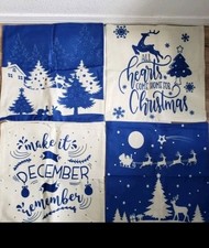 New Set of 4 Christmas Holidays Zipper Throw Pillow Cover Canvas Cases