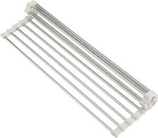 Roll Up Dish Drying Rack Over Sink Multipurpose Rack 17.6" x 9.3" Stainless