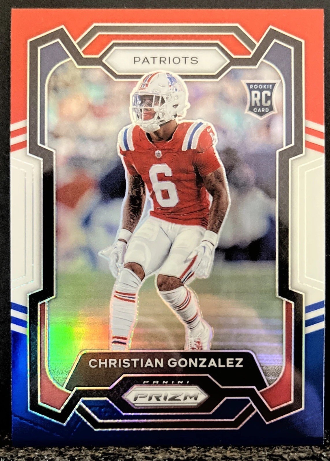 2023 Panini Prizm Rookie Red White Blue Prizm #369 Christian Gonzalez RC 🏈