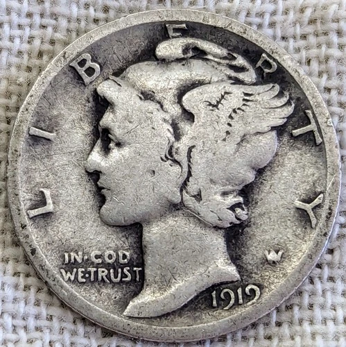 1919 Mercury Dime VG Very Good : Valuable Date (Only 2,500 Left) -.9 Fine Silver