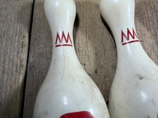 Vintage Alley Puck Shuffle Bowling Arcade Spiel Pins