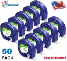 50PK Dymo Letratag Refill 91330 White Paper Label Tape 12mm For LT-100H 1/2" 4m