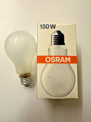 2xOsram 150W ES E27 Pearl 240V Glühbirnen GLS Lampe (Old Style)