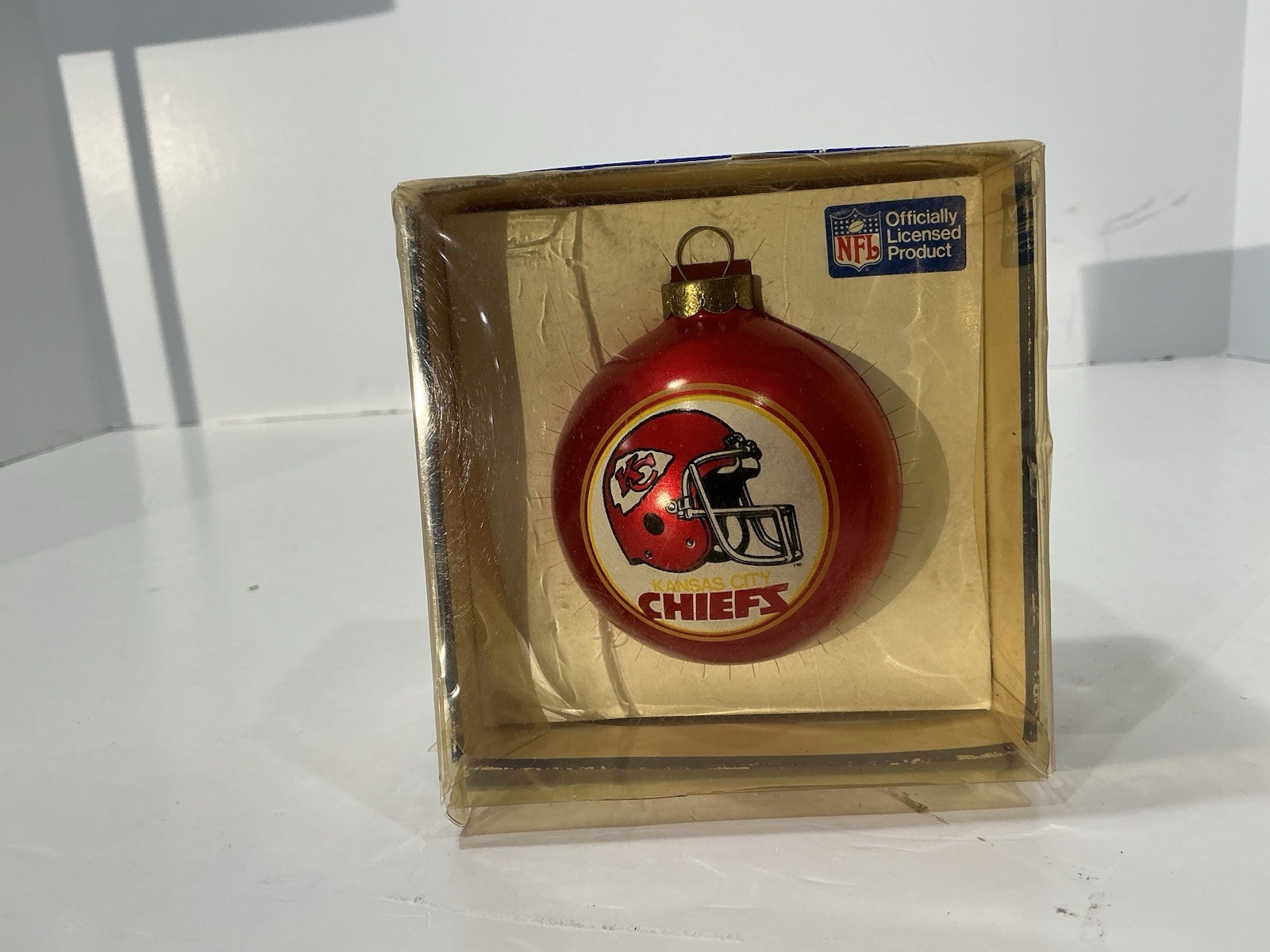 Vintage Kansas City Chiefs Glass Ball Christmas Ornament Topperscot NFL Football