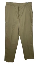 Red Kap Men's Flat Front Cotton Blend Work Pants Khaki Size 36 x 34