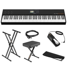 StudioLogic SL73 Studio 73 Key Keyboard + Stand, Bench, Pedal, Cable & Cover