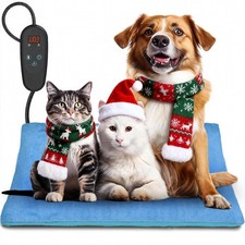 Pet Heating Pad Temperature Adjustment Anti-bite Puppy with Timer Cat Heating...