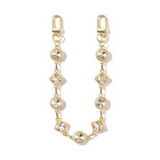 Square Round Zircons Bag Chain Charm, Brilliant Rhinestone Purse Chain Style1