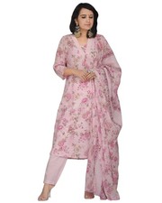 GoSriKi Women's Rayon Blend Straight Printed Kurta with Pant  Dupatta
