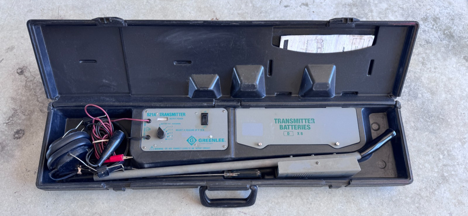 AS-IS (Bad Receiver) Greenlee 521A Wire & Valve Locator Kit for PARTS OR REPAIR