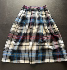 Academia Preppy Vintage Clyde Tartan Plaid Wool Pleated Skirt Size S/M 1960's