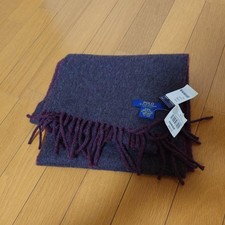Polo Ralph Lauren Purple Gray Virgin Wool Blend Scarf Made in Italy