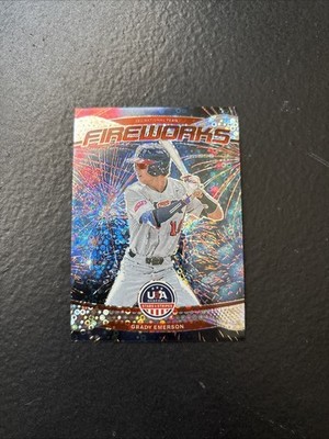 2026 Panini Stars & Stripes Disco Prizm Card #17 Grady Emerson Fireworks