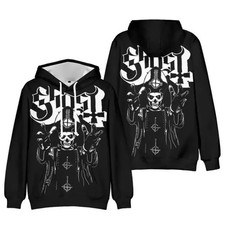 Unisex 3D Ghost Band Shirt, Ghost Band Hoodie - Ghost Rock Band 3D Zip Hoodie