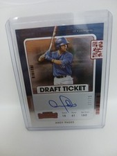 2021 Dodgers Andy Pages Panini Contenders Draft Ticket Red AU Card #37/75