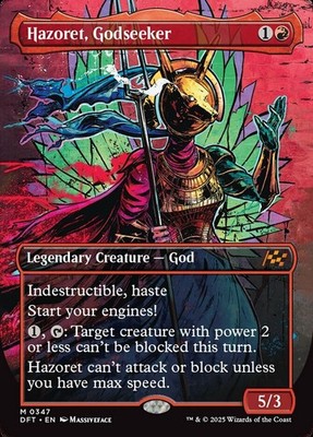 Hazoret, Godseeker - Foil - Borderless Aetherdrift Near Mint, English