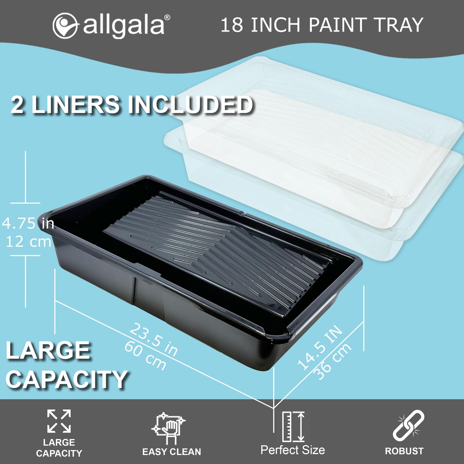 18 Inch Painting Roller Kit Pro Grade 10 PC Set Paint Tray and Liner, Rollers...