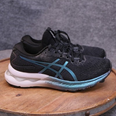 Asics Gel Nimbus 24 Black Platinum Blue Women Size 8 Running Shoes 1012B306-001