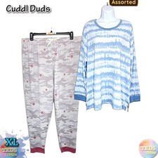 NWT Cuddl Duds XL Sweater-Knit Printed Top  Jogger Pants Pajama Set, Assorted