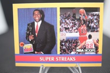 Michael Jordan and Magic Johnson 1990-91 NBA Hoops #385