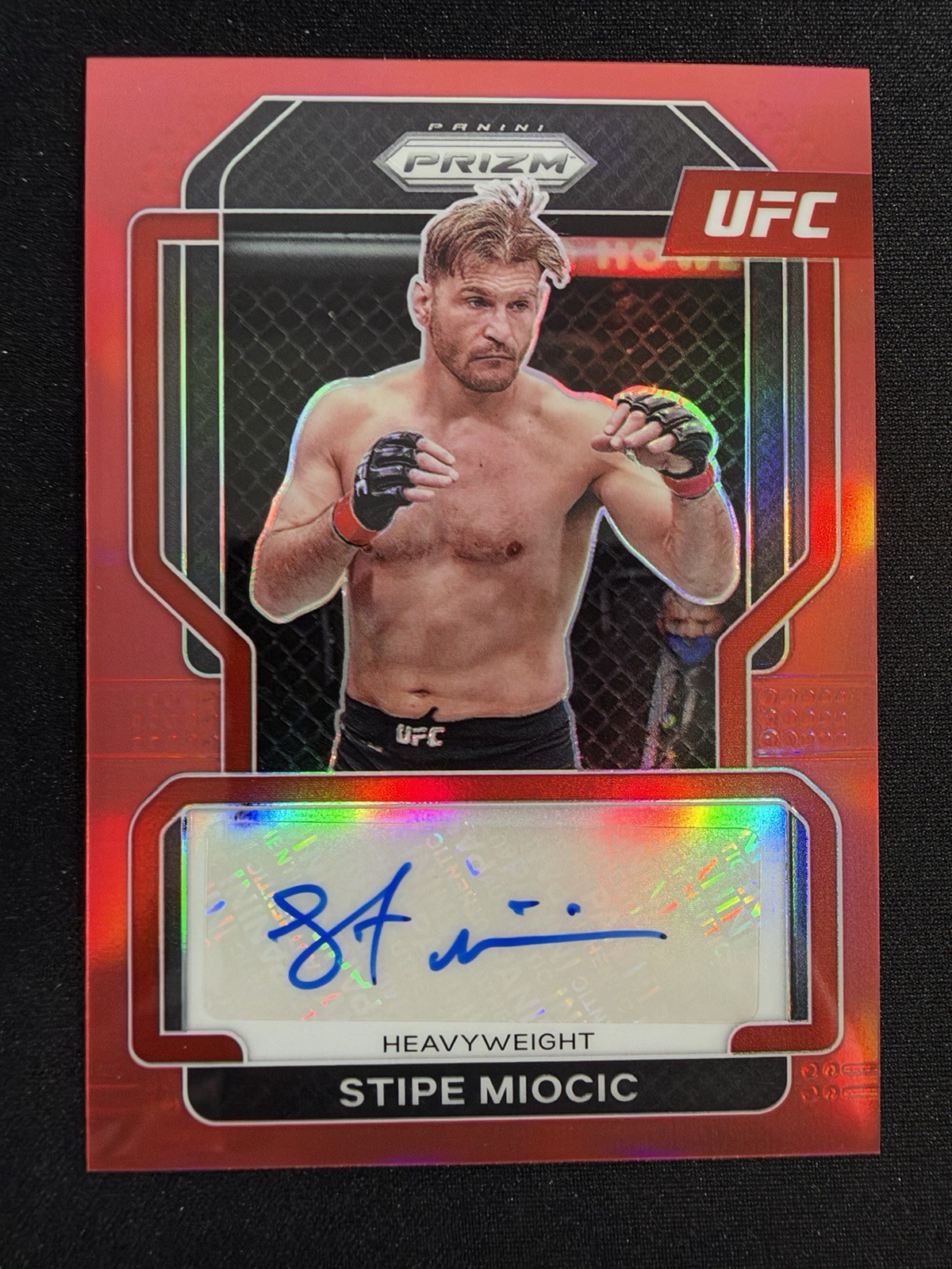 2022 Panini Prizm Stipe Miocic Auto /99 Excellent Condition