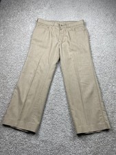 Vintage Levi's Action Slacks Tan Pleated Men's 34x26 Dress Pants 70s Boot Cut
