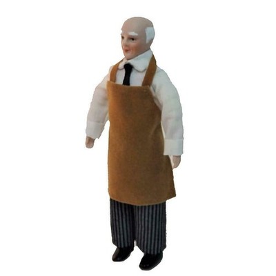 Puppenstube Arbeiter in Schürze 1:12 Miniatur Porzellan Personen