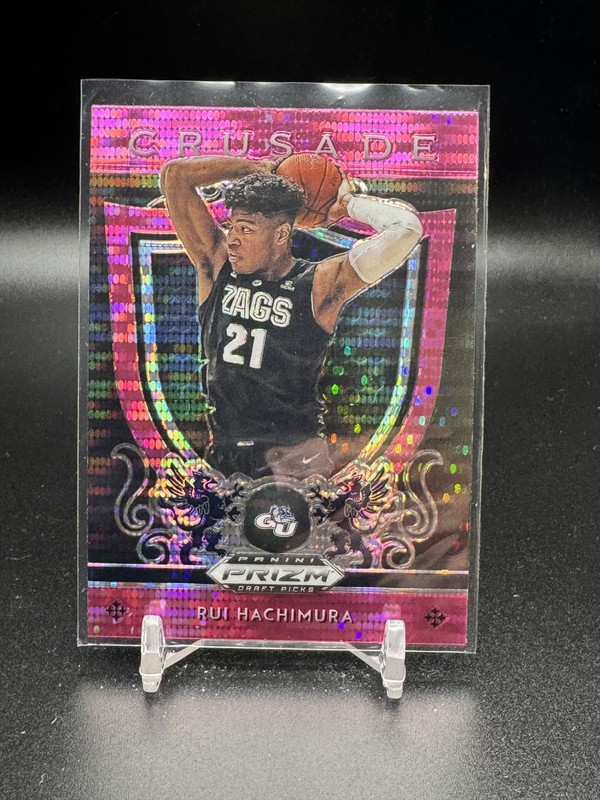 2019 Panini Prizm Draft Picks Prizms Pink Pulsar #5 Rui Hachimura Rookie