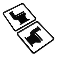 2 Pcs Toilet Sign Unisex Bathroom Stickers Business Signs Decoration