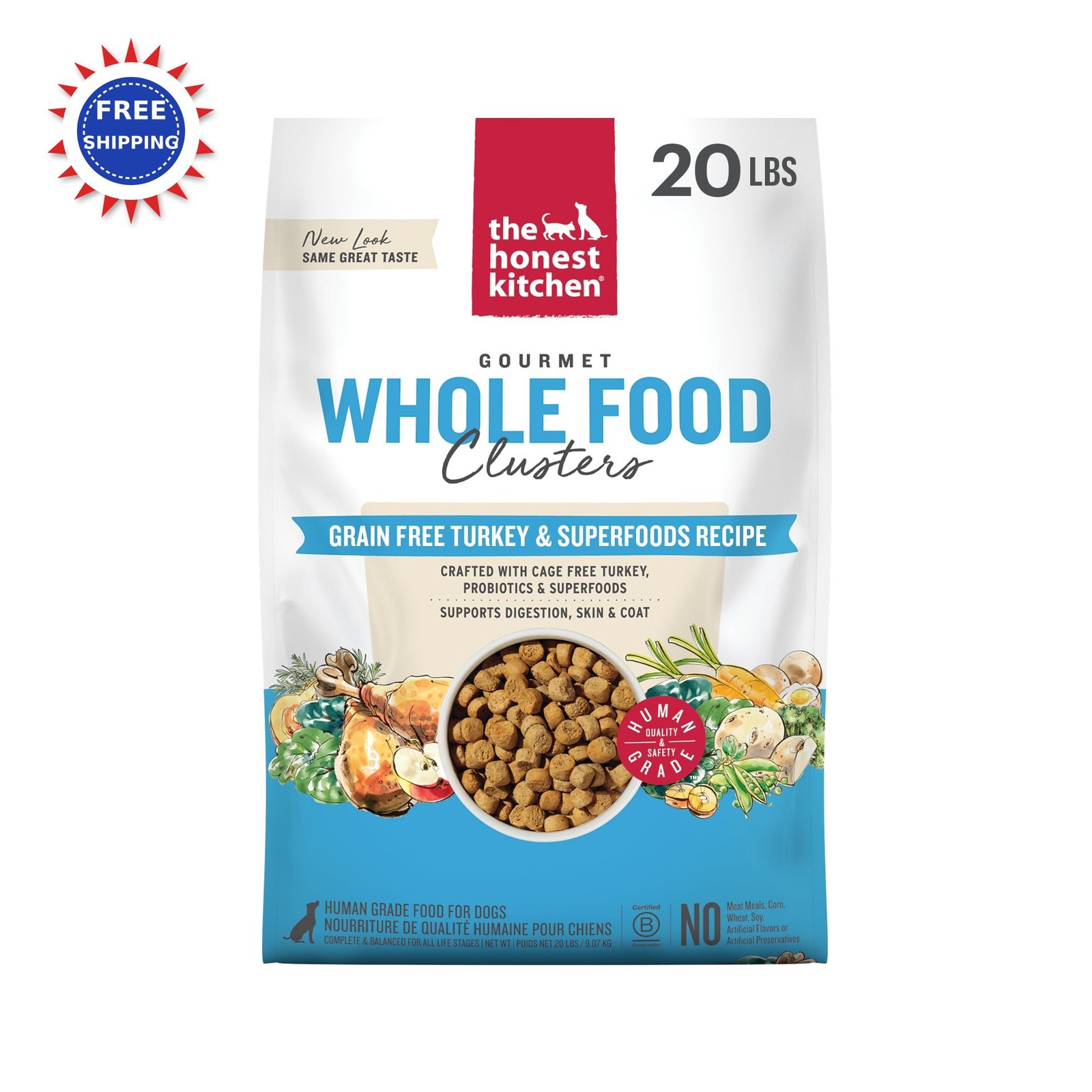 Grain Free 20 Lb Bag Honest Kitchen Whole Clusters Treats