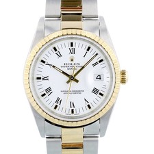 Rolex Oyster Perpetual Date 15223 34mm 18ct Yellow Gold Steel 2005 Box & Papers