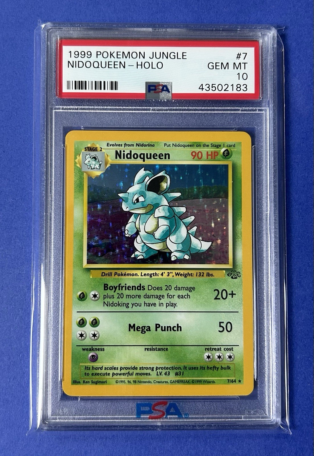 1999 Pokemon POKEMON JUNGLE Holo #7 Nidoqueen-Holo front