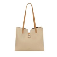 Gallantry, Damen Shopper Mit Goldenem Metallverschluss Und Langen Henkeln, Taupe
