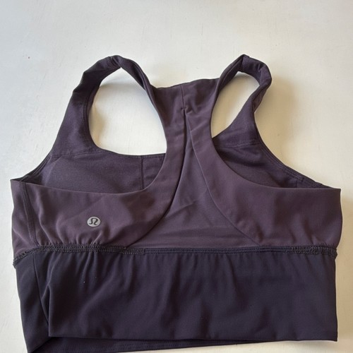 lululemon Racerback Sports Bra Medium Support S Purple B Size 8 w/pads