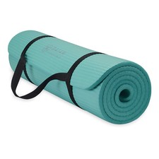Gaiam Essentials Thick Yoga Mat Fitness  Exercise With 2/5" 10MM , Teal