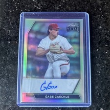 2026 LEAF METAL PRISMATIC SILVER GABE GAECKLE AUTO 8/10 CINCINNATI REDS #BA-GGA