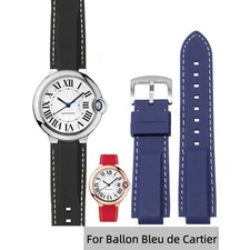 Premium Silicone Convex Strap For Cartier Ballon Bleu de Buckle Band 11/12/14 mm