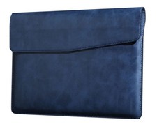CPNVWA Leather Laptop Sleeve for MacBook Pro 14 Inch Blue