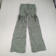 American Eagle Pants Womens 0 Khaki Green Super High Rise Baggy Wide Leg Cargo