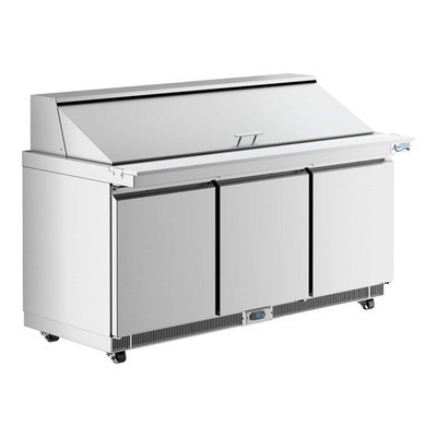 71'' VersaHub WiFi-Enabled 3 Door Front Breathing Mega Top Sandwich Prep Table