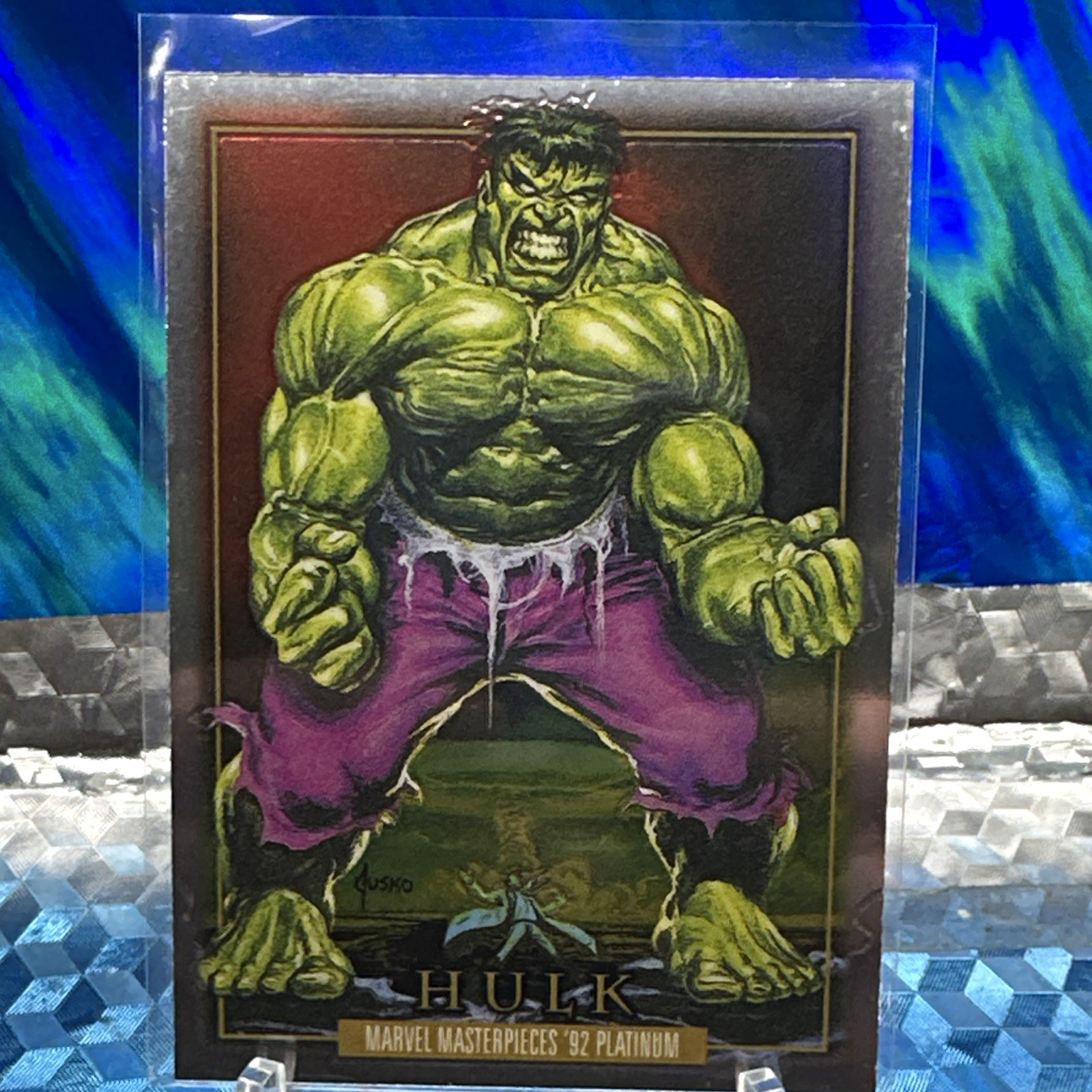 SkyBox 1992 Marvel Masterpieces '92 Platinum Hulk Joe Jusko Card #32