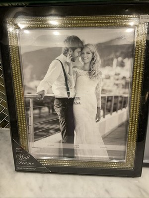 Arte De Casa 11x14 3 Row Rhinestone Picture Frame Wedding Bling Bridal NIB