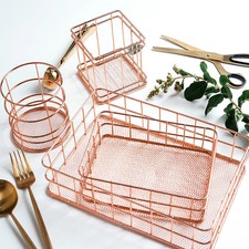 2Pcs Nordic Metal Iron Storage Basket Desktop Jewelry Sundries Organizer Rack