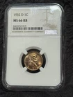 1932 d lincoln cent NGC MS66 RB Choice Coin Only 1 Higher! #6465232-015