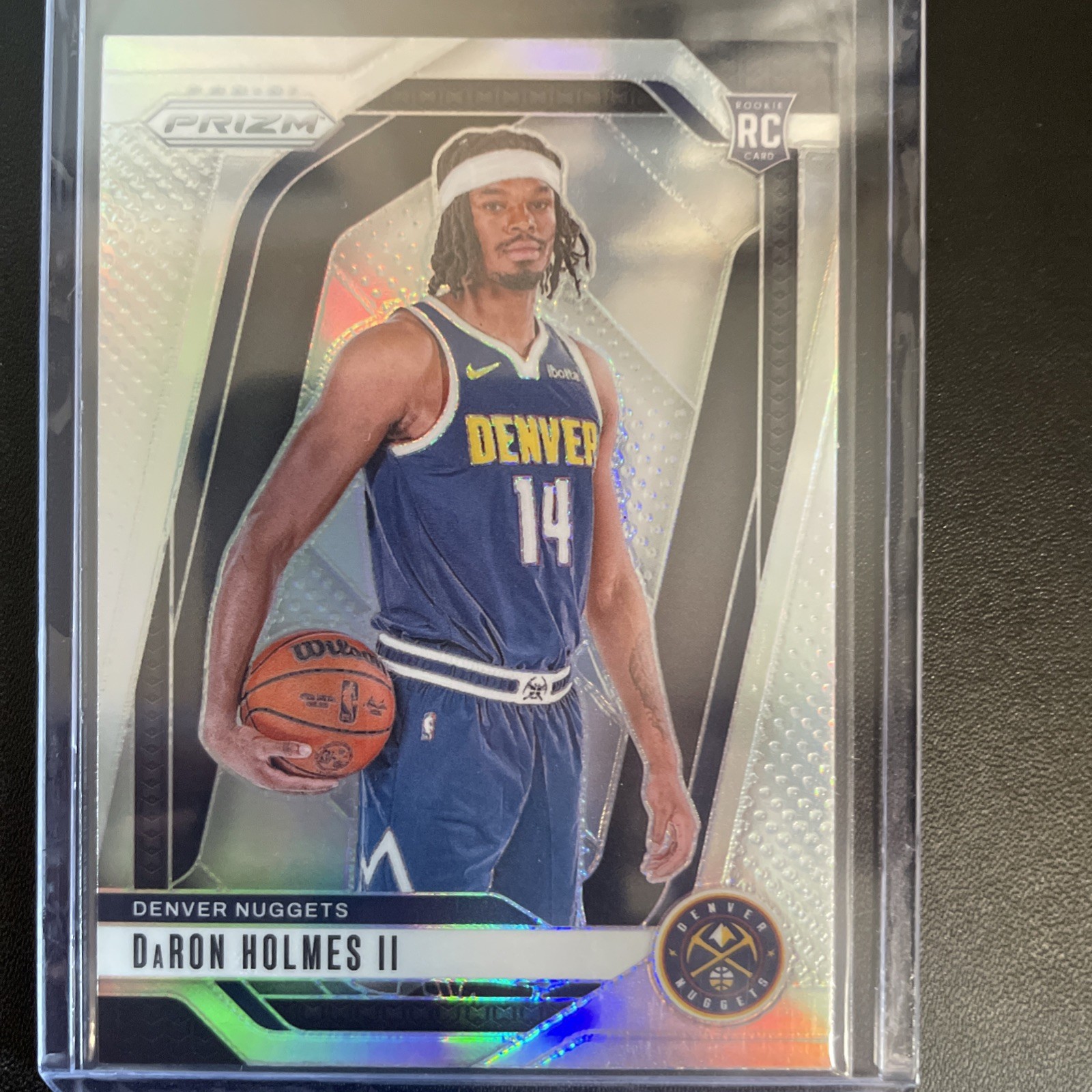 2024-25 Panini Prizm Daron Holmes #235 Silver Prizm (RC) Denver Nuggets