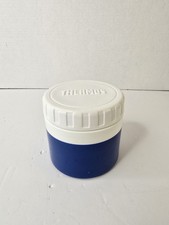Vintage Thermos Model 1155/5 Blue & White Small Plastic Food Jar Made in USA