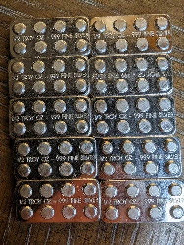 1/2 oz .999 Pure Silver - Building Block Bar Half 2x4 Lego Bullion 10 Available